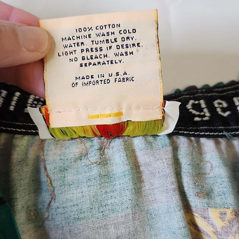Gene Ewing BIS Vintage 80s Patchwork Print Circle Skirt Green Brown Size Small - Picture 6 of 10
